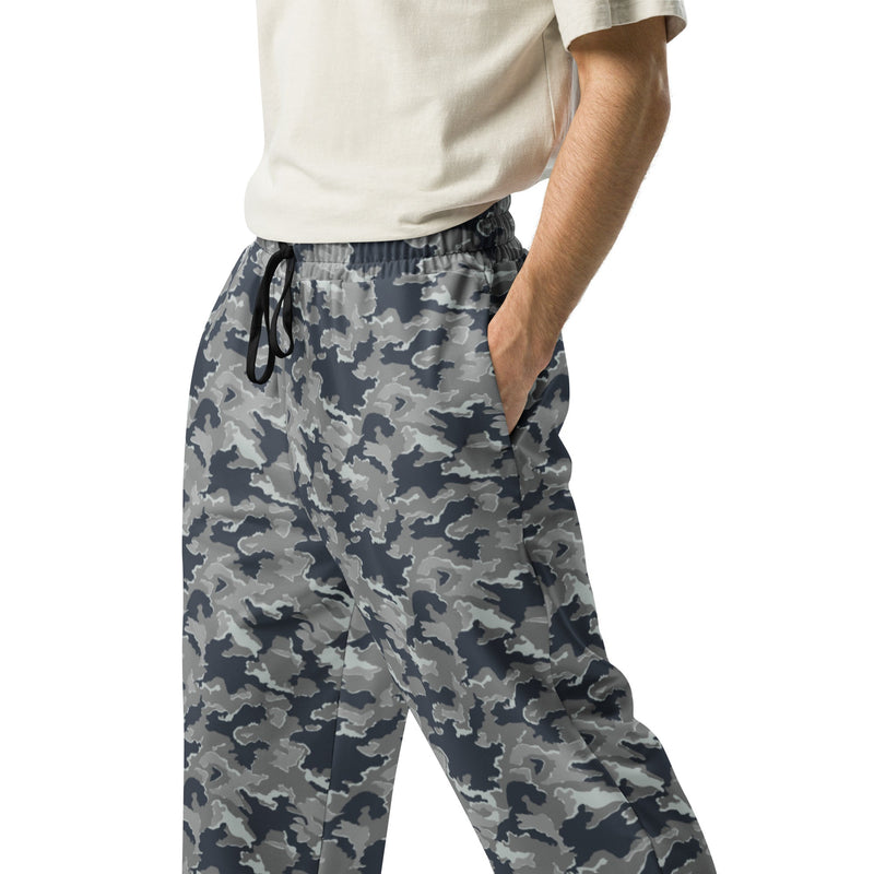 SMK Melted Snow Russian CAMO Unisex Wide-Leg Joggers