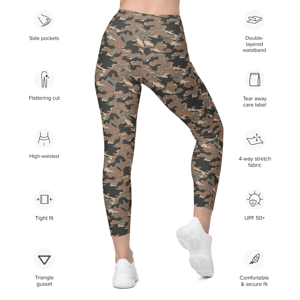 Russian SMK Mountain CAMO Leggings with pockets - Womens With Pockets