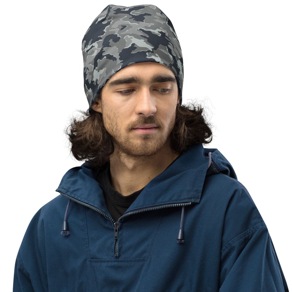 Russian SMK Nut Melted Snow CAMO Beanie