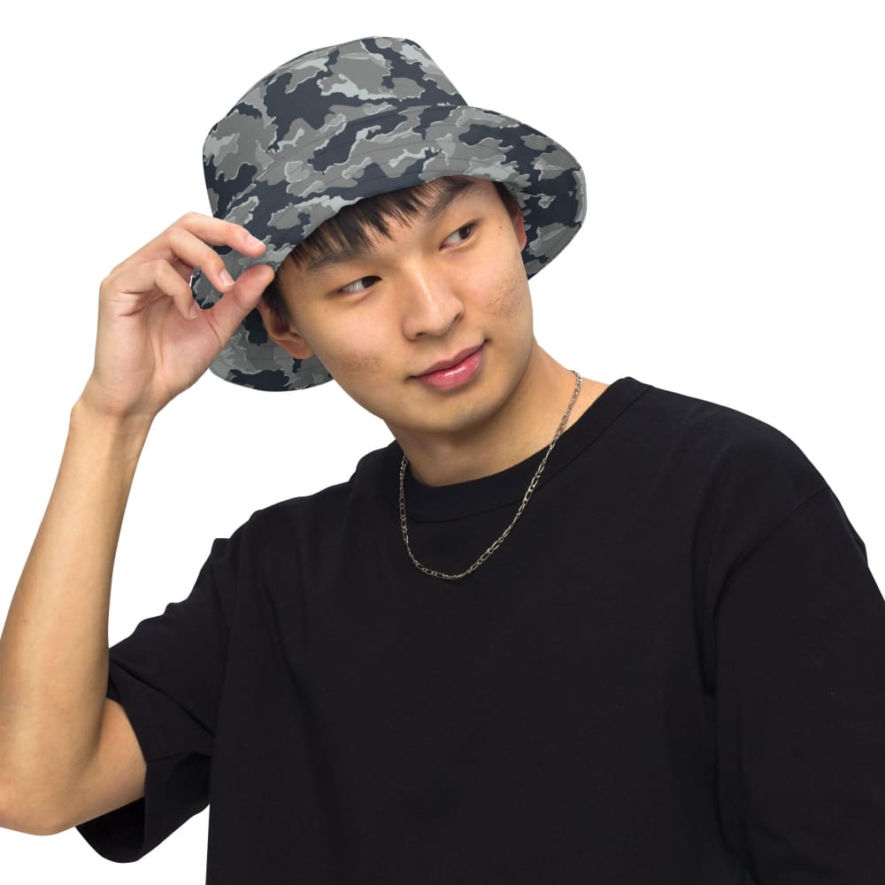 Russian SMK Nut Melted Snow CAMO Reversible bucket hat