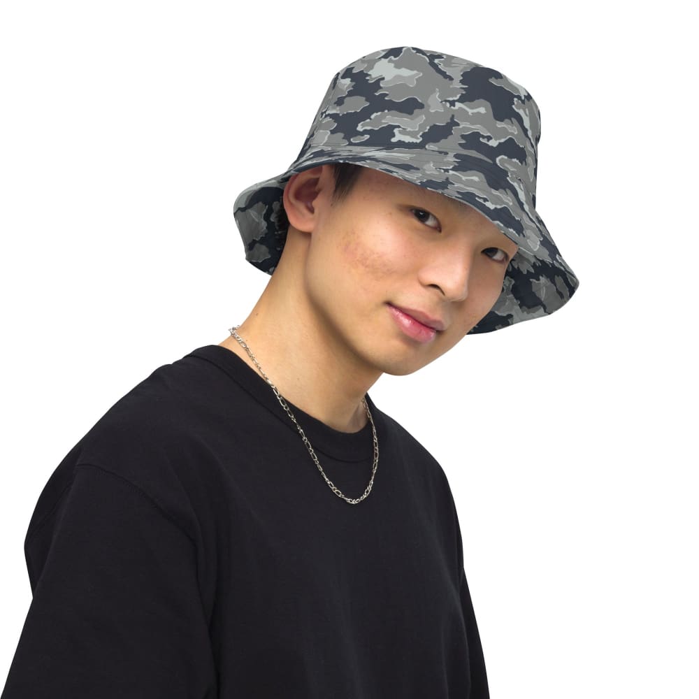 Russian SMK Nut Melted Snow CAMO Reversible bucket hat