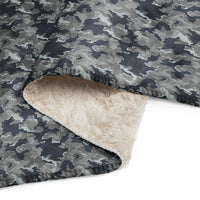 Russian SMK Nut Melted Snow CAMO Sherpa blanket