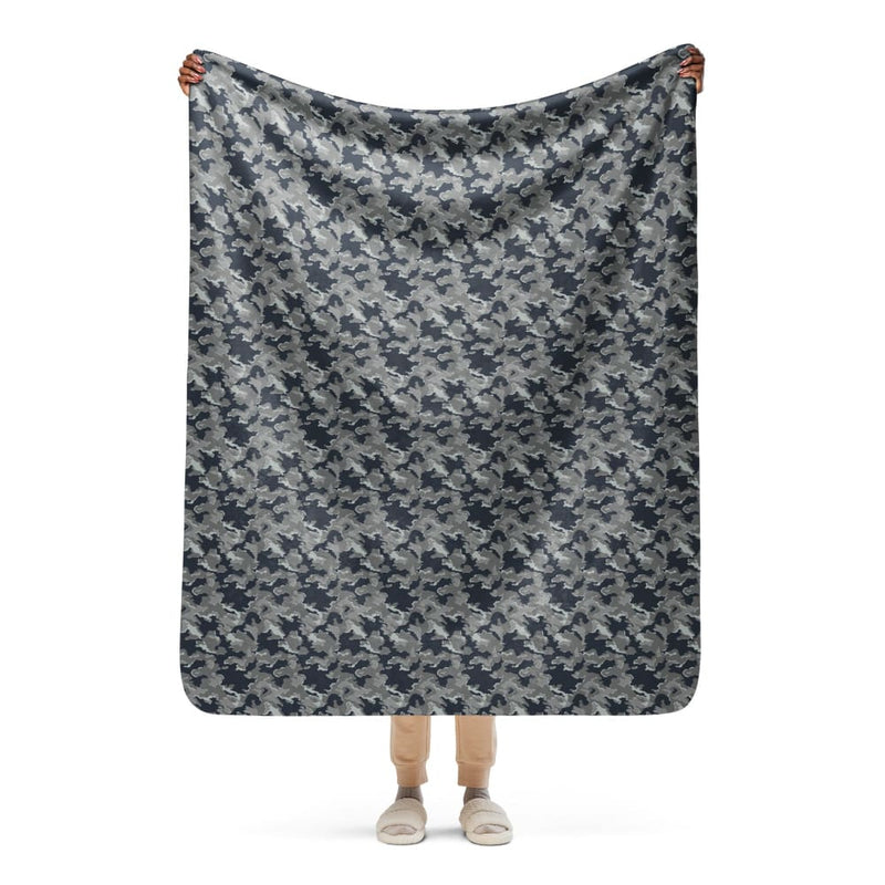 Russian SMK Nut Melted Snow CAMO Sherpa blanket - 50″×60″