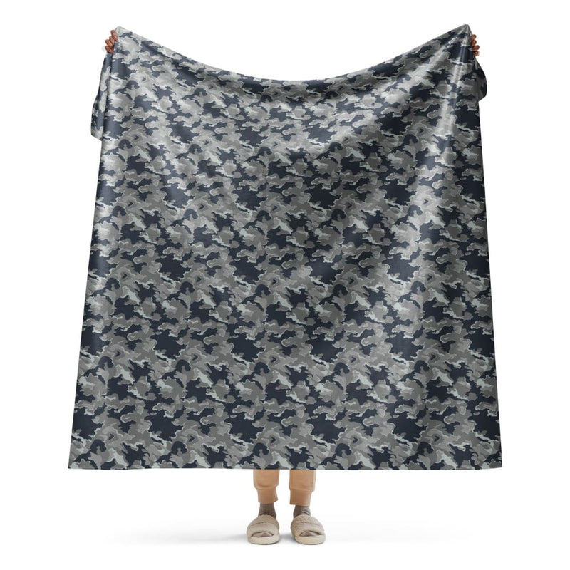 Russian SMK Nut Melted Snow CAMO Sherpa blanket - 60″×80″