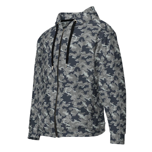 Russian SMK Nut Melted Snow CAMO Unisex zip hoodie - 2XS