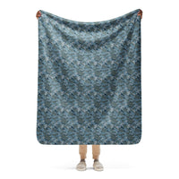 Russian SMK Nut Urban Sky Blue CAMO Sherpa blanket - 50″×60″