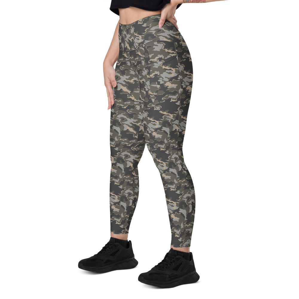 Russian SMK Urban Rubble CAMO Leggings with pockets - Womens With Pockets