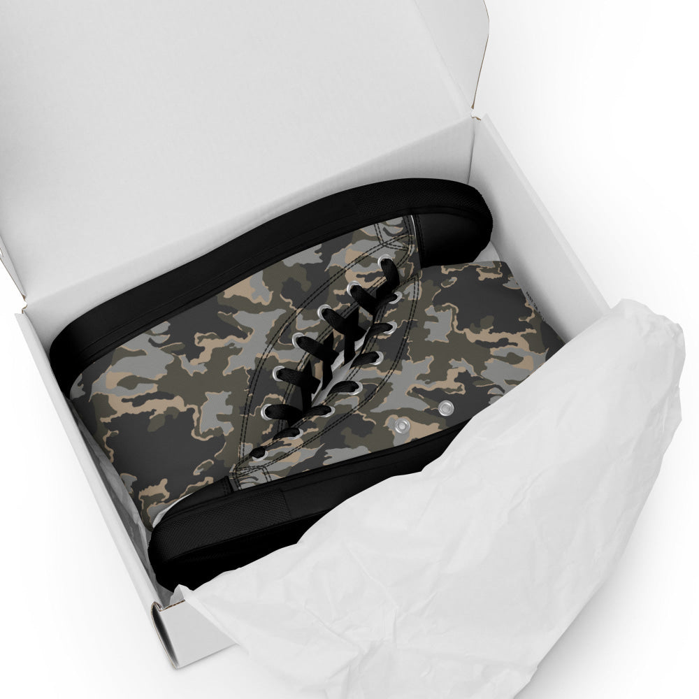 Russian SMK Urban Rubble CAMO Men’s high top canvas shoes - Mens High Top Canvas Shoes