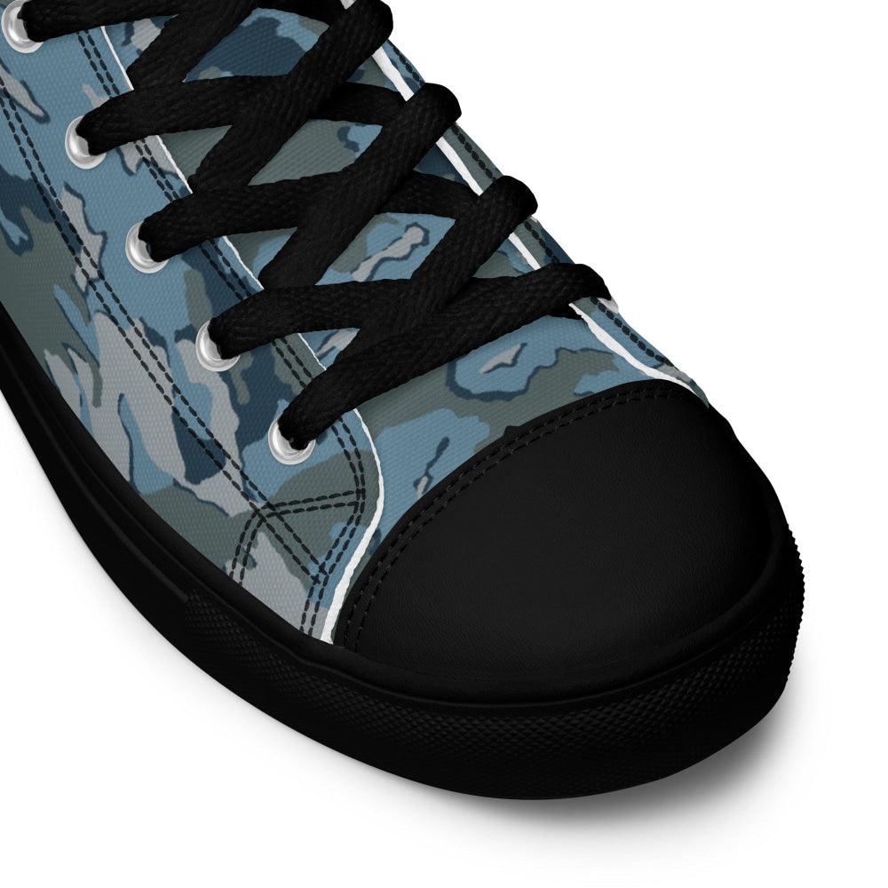 Russian SMK Urban Sky Blue CAMO Men’s high top canvas shoes - Mens High Top Canvas Shoes