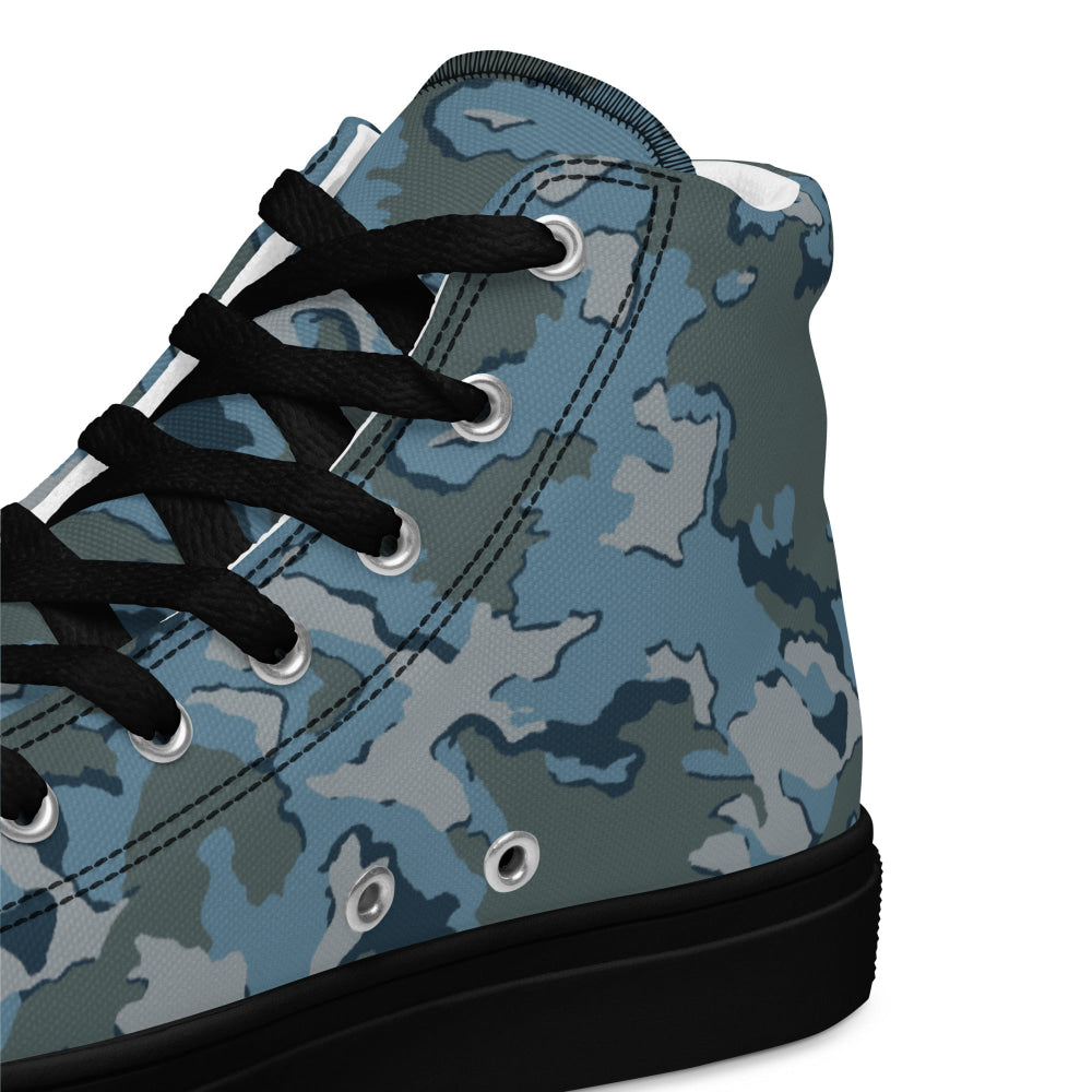 Russian SMK Urban Sky Blue CAMO Men’s high top canvas shoes - Mens High Top Canvas Shoes