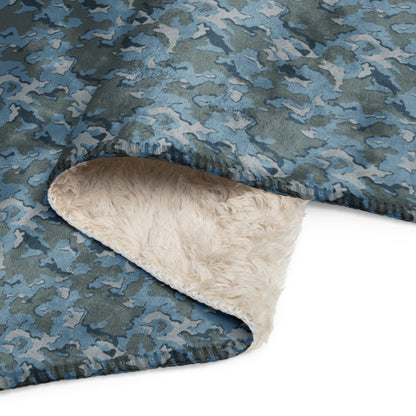 Russian SMK Urban Sky Blue CAMO Sherpa blanket - Blanket