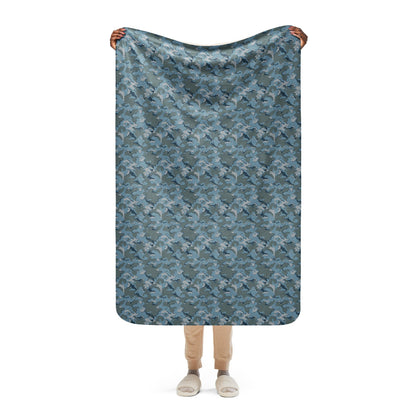 Russian SMK Urban Sky Blue CAMO Sherpa blanket - 37″×57″ - Blanket