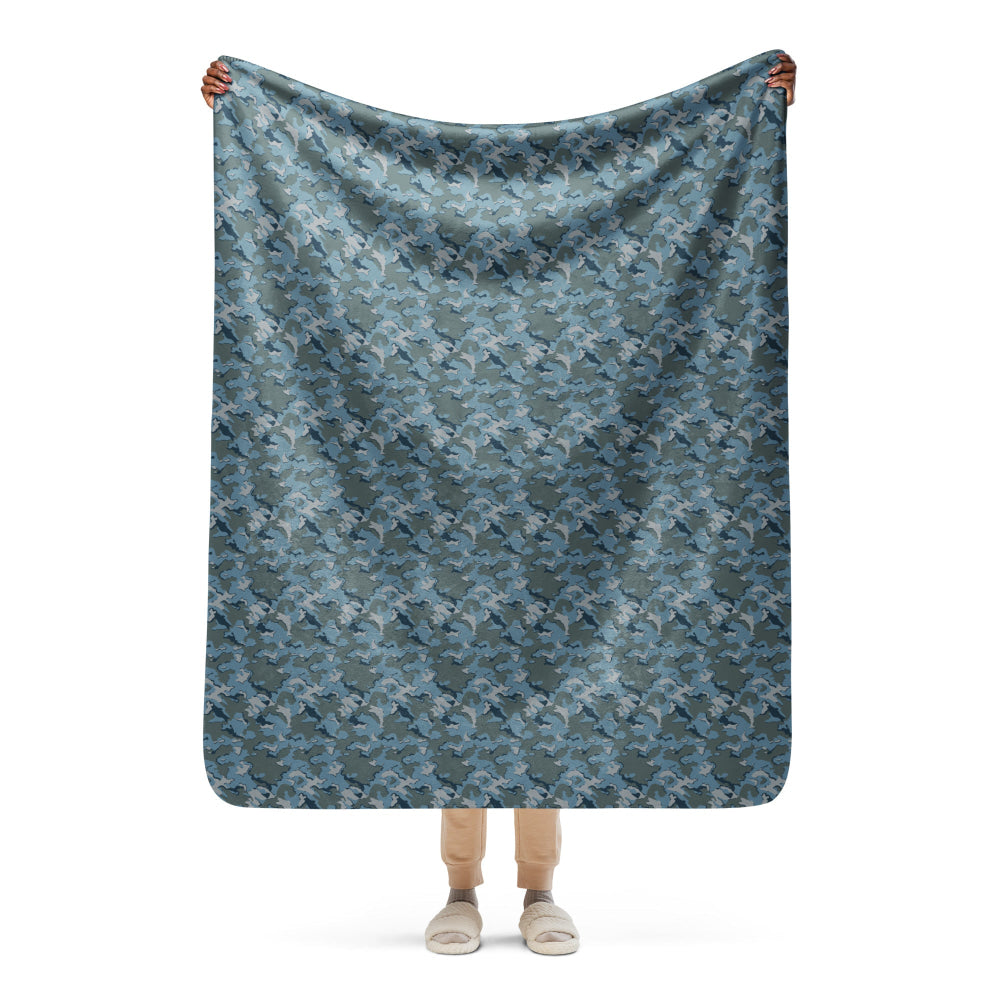 Russian SMK Urban Sky Blue CAMO Sherpa blanket - 50″×60″ - Blanket