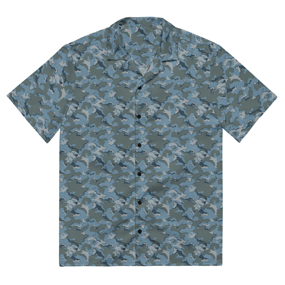 Russian SMK Urban Sky Blue CAMO Unisex button shirt - 2XS - Button Shirt