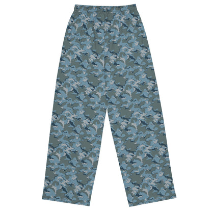 Russian SMK Urban Sky Blue CAMO unisex wide-leg pants - Unisex Wide-Leg Pants