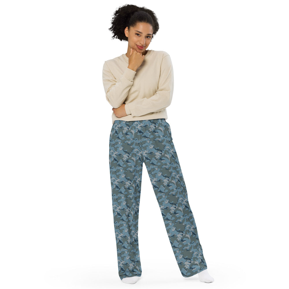 Russian SMK Urban Sky Blue CAMO unisex wide-leg pants - Unisex Wide-Leg Pants