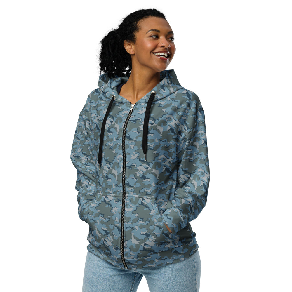 Russian SMK Urban Sky Blue CAMO Unisex zip hoodie - Zip Hoodie