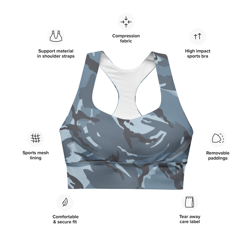 Russian Smog Kukla Urban Blue DPM CAMO Longline sports bra - Womens Sports Bra