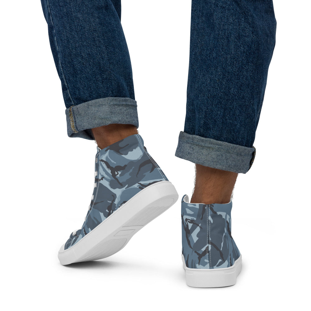 Russian Smog Kukla Urban Blue DPM CAMO Men’s high top canvas shoes - Mens High Top Canvas Shoes