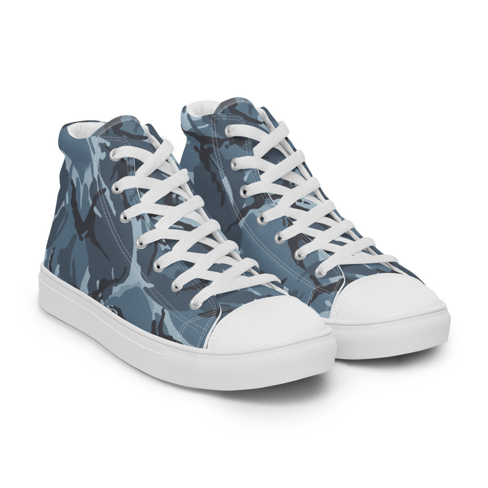 Russian Smog Kukla Urban Blue DPM CAMO Men’s high top canvas shoes - Mens High Top Canvas Shoes