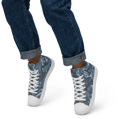 Russian Smog Kukla Urban Blue DPM CAMO Men’s high top canvas shoes - Mens High Top Canvas Shoes