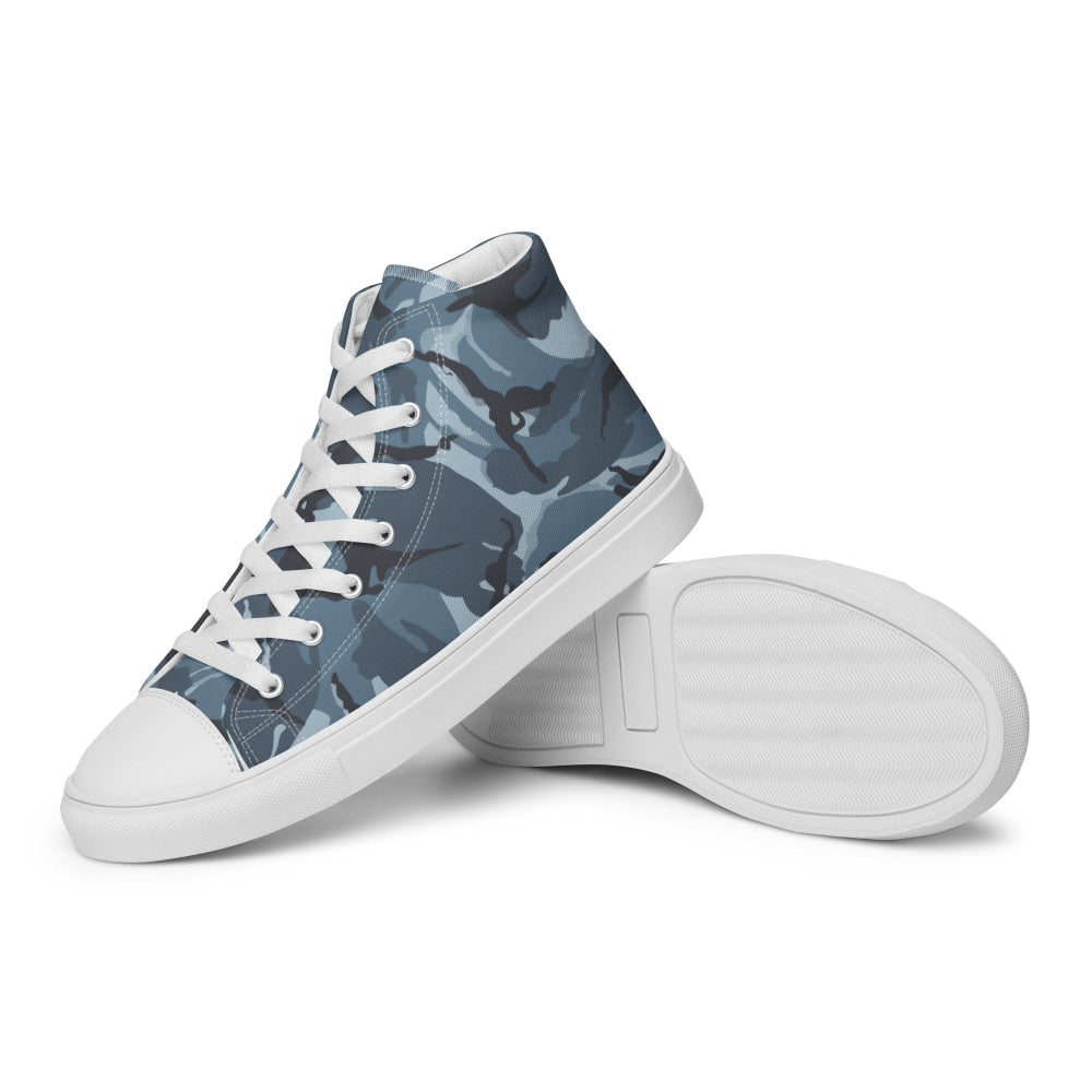 Russian Smog Kukla Urban Blue DPM CAMO Men’s high top canvas shoes - Mens High Top Canvas Shoes