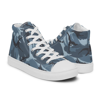 Russian Smog Kukla Urban Blue DPM CAMO Men’s high top canvas shoes - Mens High Top Canvas Shoes