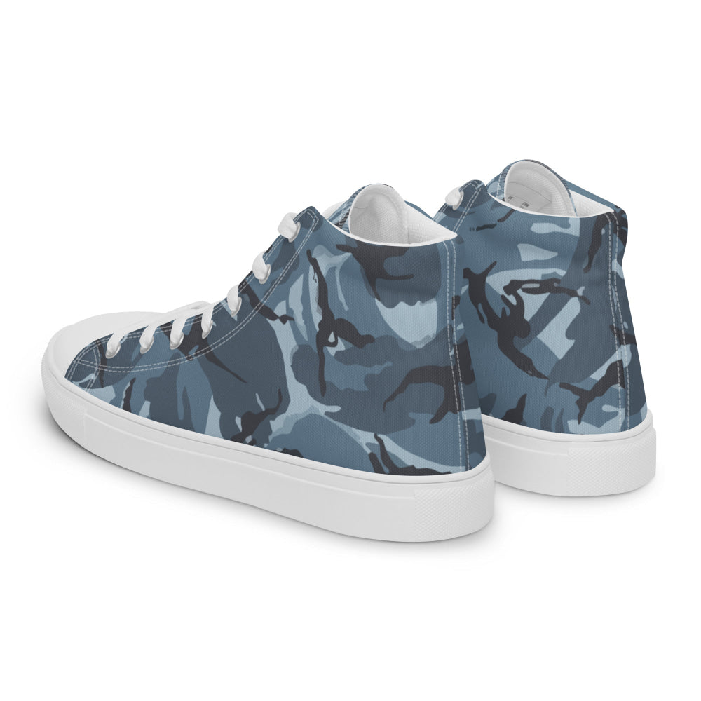 Russian Smog Kukla Urban Blue DPM CAMO Men’s high top canvas shoes - Mens High Top Canvas Shoes