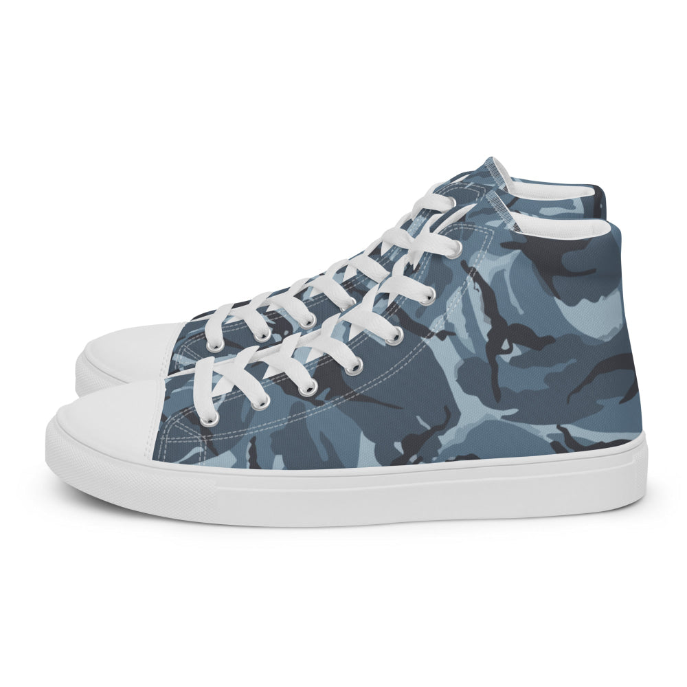 Russian Smog Kukla Urban Blue DPM CAMO Men’s high top canvas shoes - Mens High Top Canvas Shoes