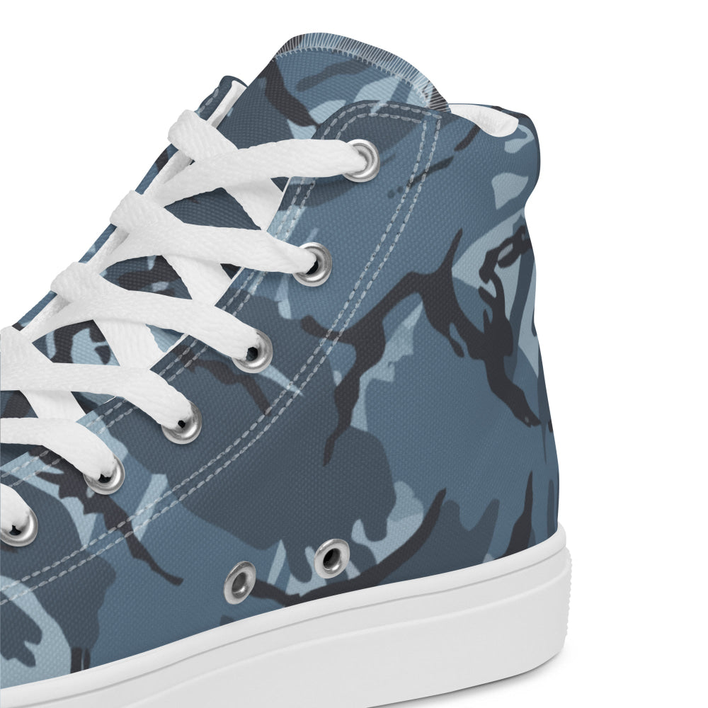 Russian Smog Kukla Urban Blue DPM CAMO Men’s high top canvas shoes - Mens High Top Canvas Shoes