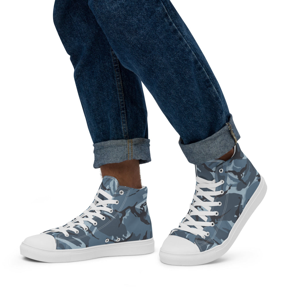 Russian Smog Kukla Urban Blue DPM CAMO Men’s high top canvas shoes - Mens High Top Canvas Shoes