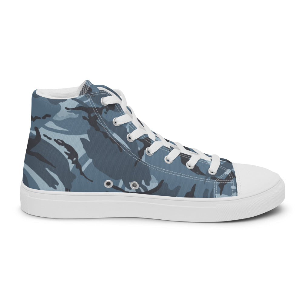 Russian Smog Kukla Urban Blue DPM CAMO Men’s high top canvas shoes - Mens High Top Canvas Shoes