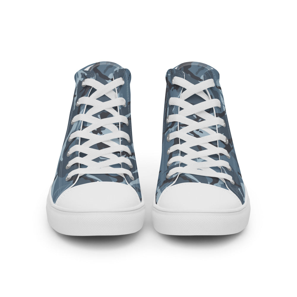 Russian Smog Kukla Urban Blue DPM CAMO Men’s high top canvas shoes - Mens High Top Canvas Shoes