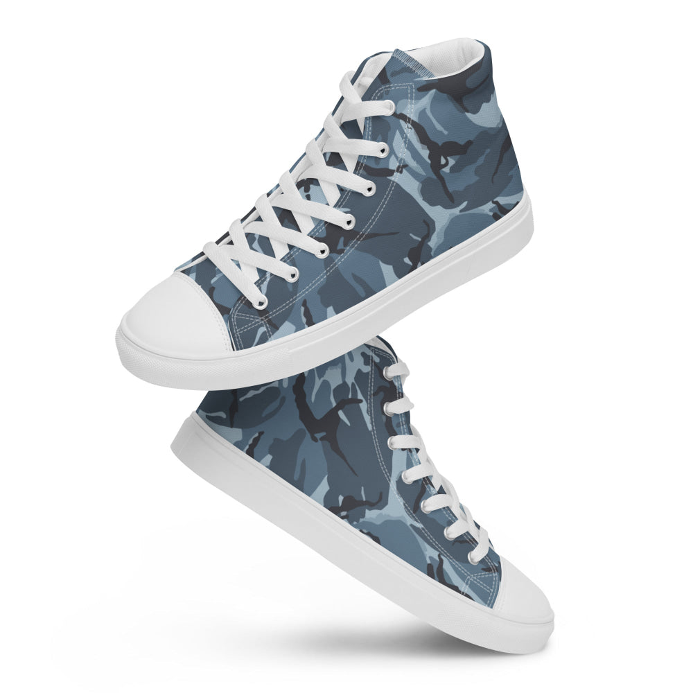 Russian Smog Kukla Urban Blue DPM CAMO Men’s high top canvas shoes - Mens High Top Canvas Shoes