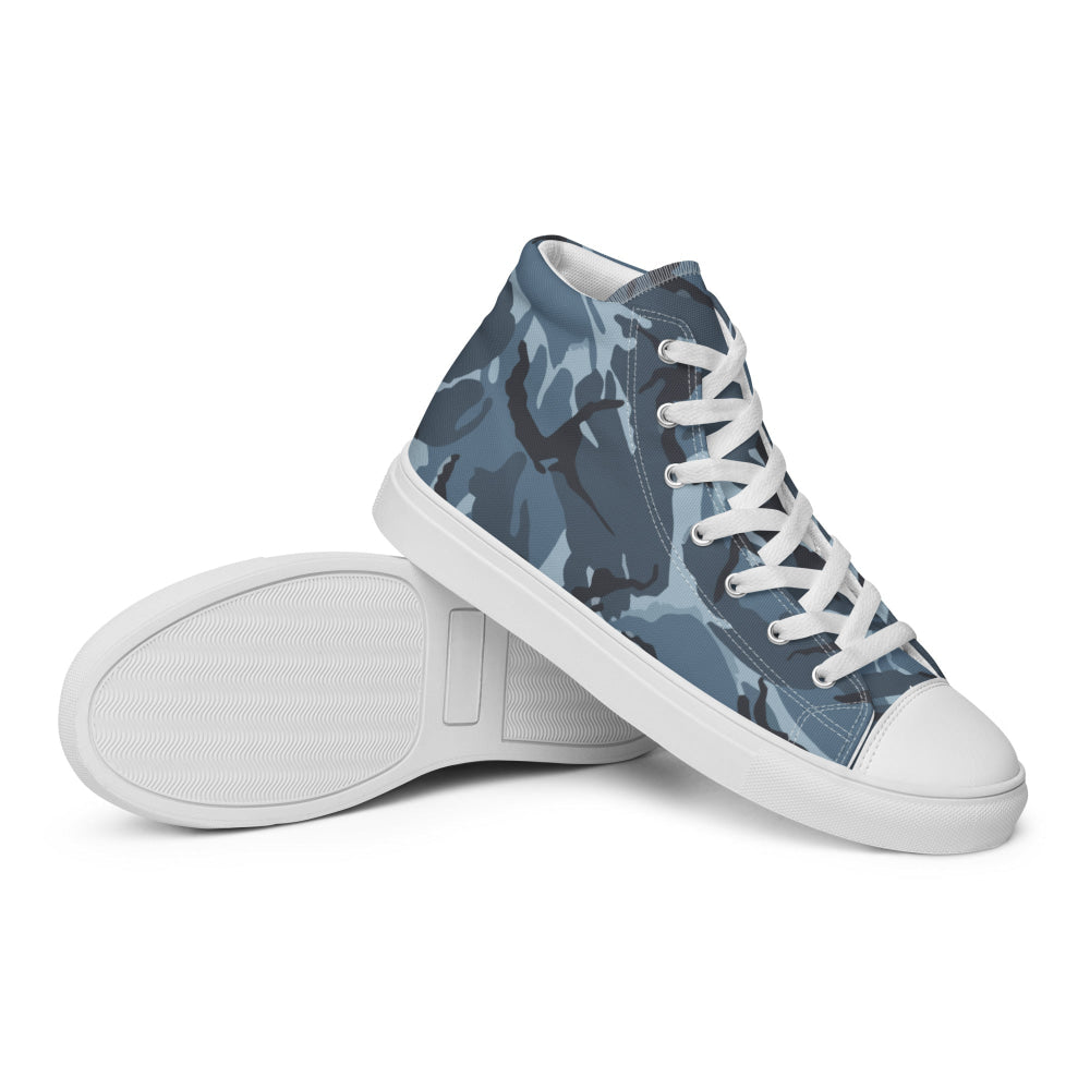 Russian Smog Kukla Urban Blue DPM CAMO Men’s high top canvas shoes - Mens High Top Canvas Shoes