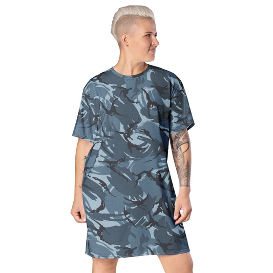 Russian Smog Kukla Urban Blue DPM CAMO T-shirt dress - 2XS - Womens T-Shirt Dress