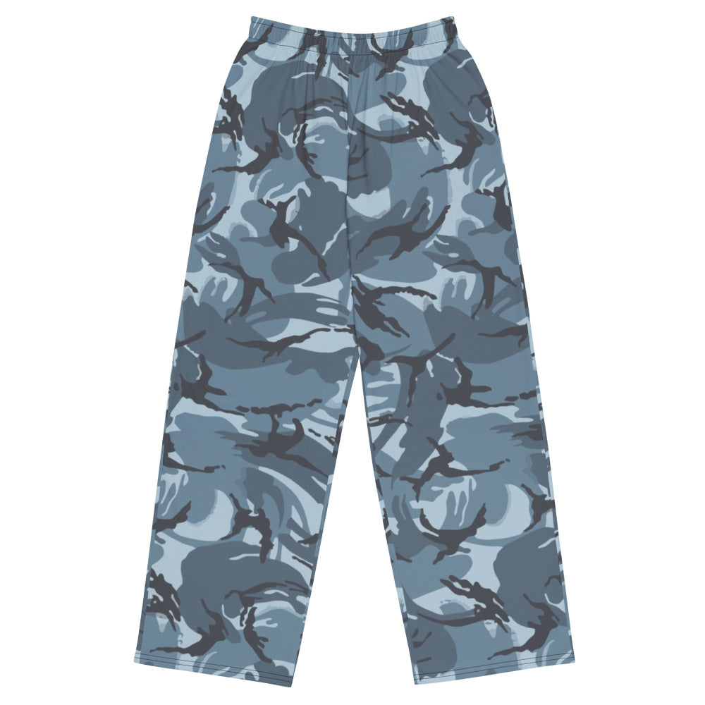 Russian Smog Kukla Urban Blue DPM CAMO unisex wide-leg pants - 2XS - Unisex Wide-Leg Pants