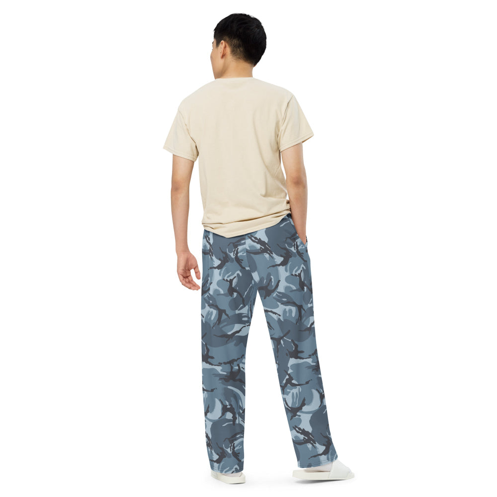 Russian Smog Kukla Urban Blue DPM CAMO unisex wide-leg pants - Unisex Wide-Leg Pants