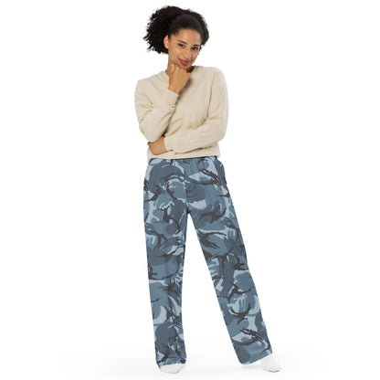 Russian Smog Kukla Urban Blue DPM CAMO unisex wide-leg pants - Unisex Wide-Leg Pants