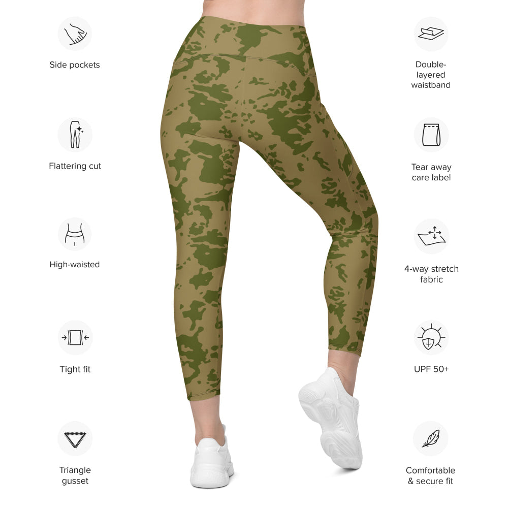 Russian Soviet Bicolor Granite CAMO Leggings with pockets - Womens With Pockets