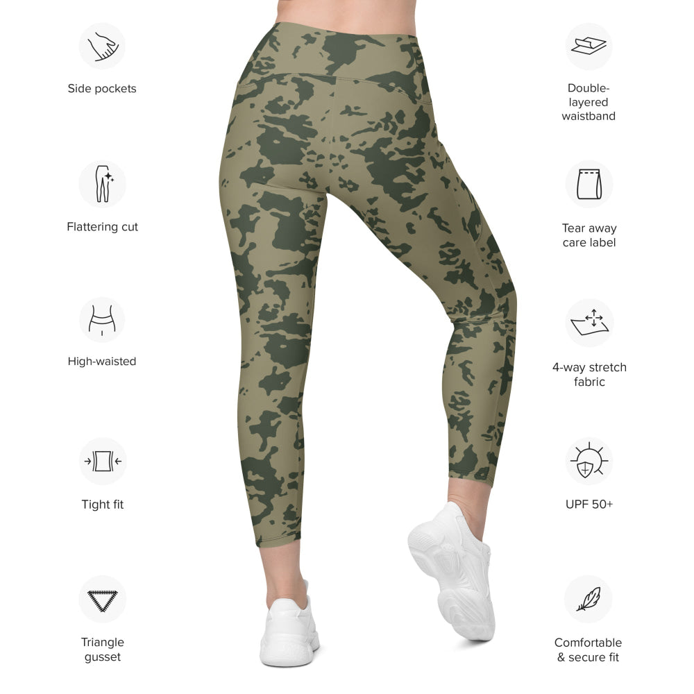 Russian Soviet Bicolor Woodland CAMO Leggings with pockets - Womens With Pockets