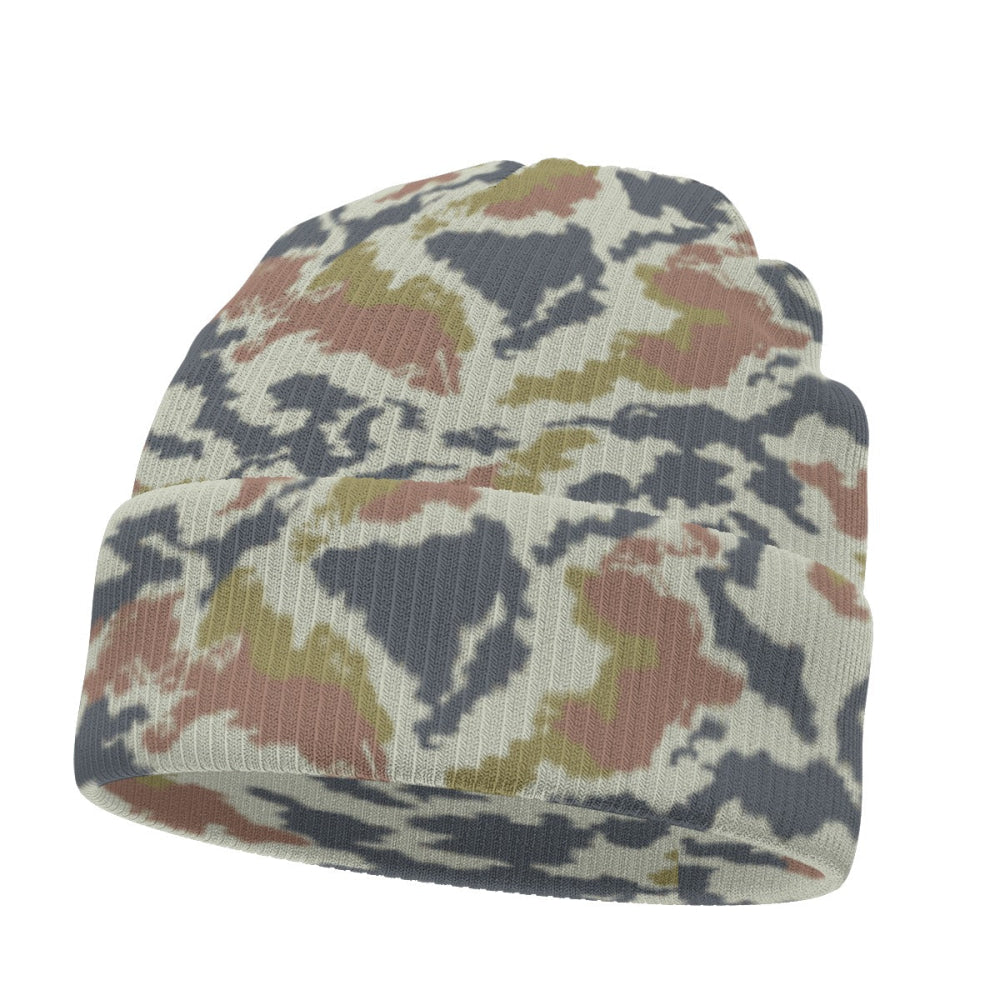 Russian Soviet Spetsnaz KLMK Tundra CAMO Knitted Beanie - U / White