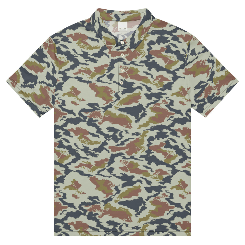 Russian Soviet Spetsnaz KLMK Tundra CAMO Men’s slim fit polo - XS - Mens Slim Fit Polo