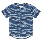 Tiger Stripe Kamysh Blue CAMO Unisex Baseball Jersey