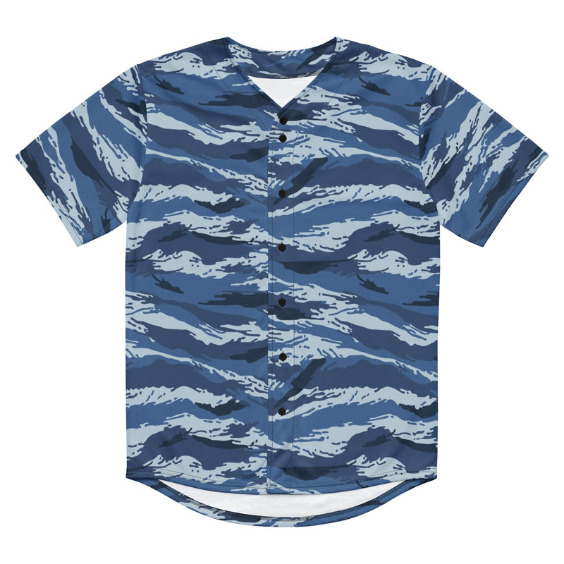 Tiger Stripe Kamysh Blue CAMO Unisex Baseball Jersey