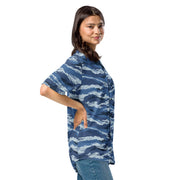 Tiger Stripe Kamysh Blue CAMO Unisex Baseball Jersey