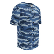 Tiger Stripe Kamysh Blue CAMO Unisex Baseball Jersey