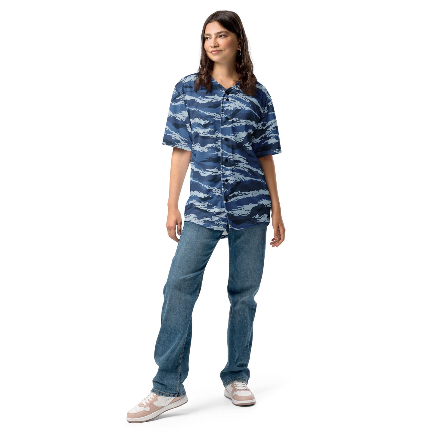 Russian Tiger Stripe Kamysh Blue CAMO baseball jersey - Baseball Jerseys