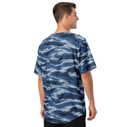 Tiger Stripe Kamysh Blue CAMO Unisex Baseball Jersey