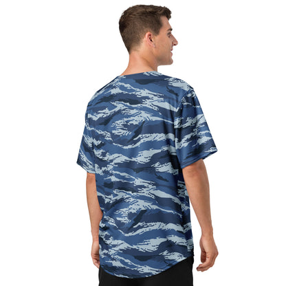 Russian Tiger Stripe Kamysh Blue CAMO baseball jersey - Baseball Jerseys